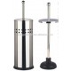 stainless steel toilet plunger with holder